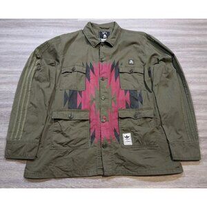 Adidas X Neighborhood Men's XL Southwestern Aztec Indian Print Army Shirt Jacket